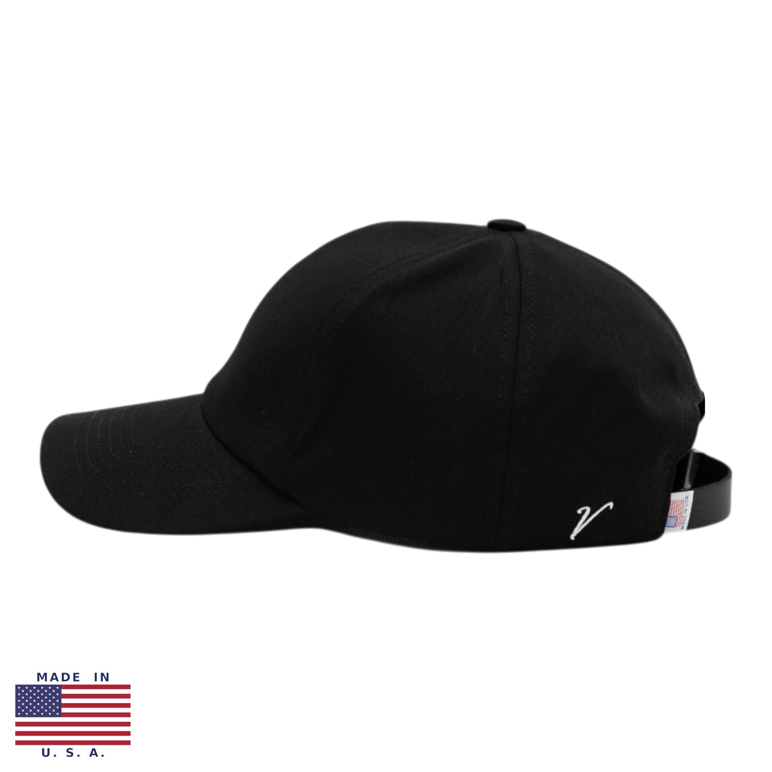 Vandre Made in USA 100% organic cotton baseball hat in black