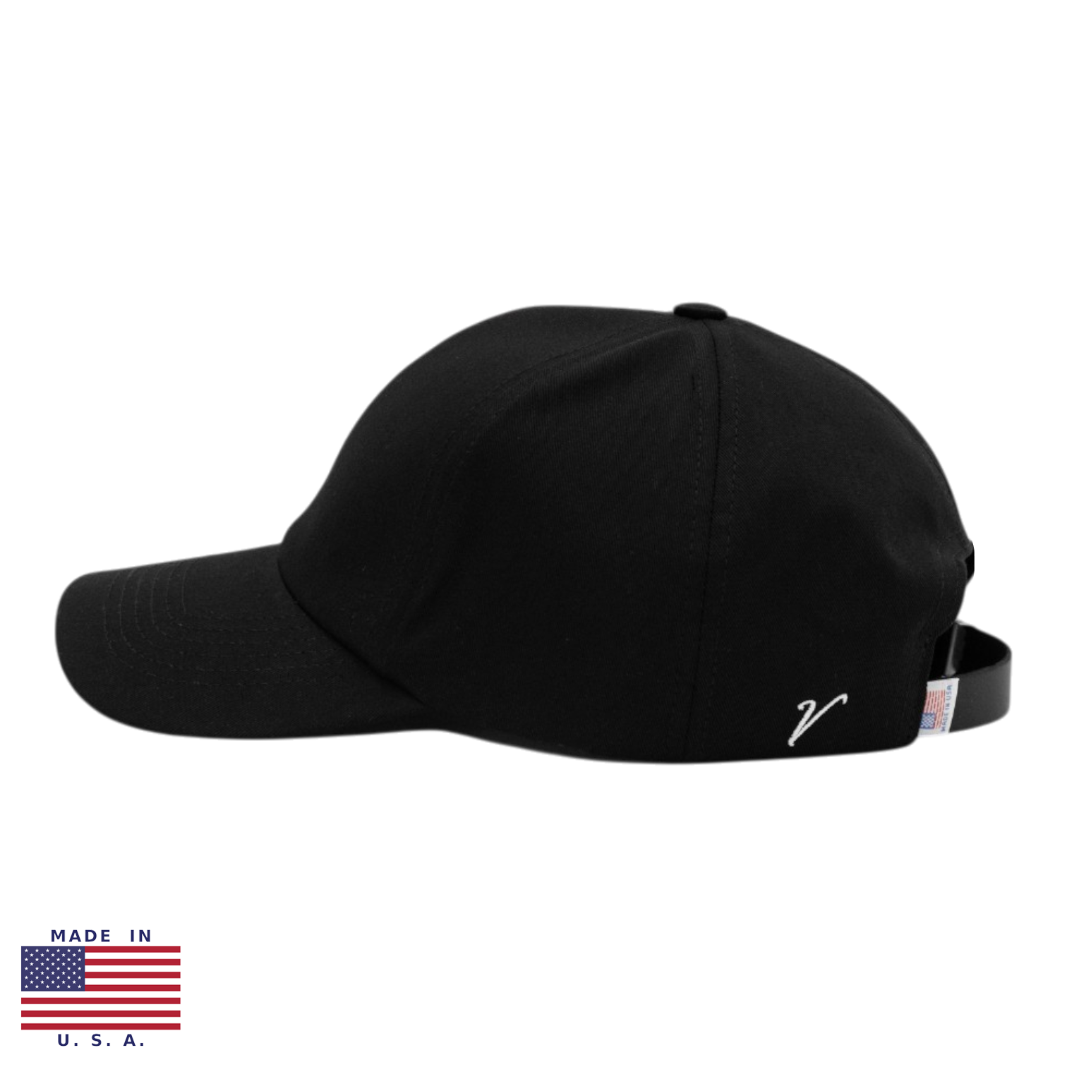 Vandre Made in USA 100% organic cotton baseball hat in black