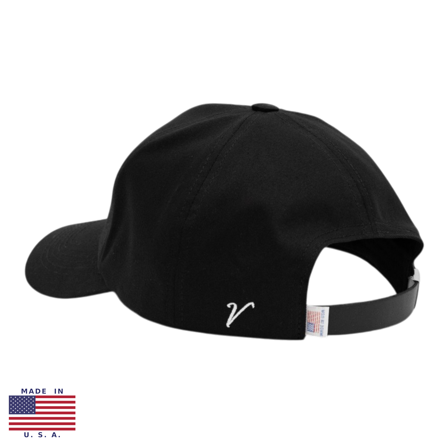 Vandre Made in USA 100% organic cotton baseball hat in black