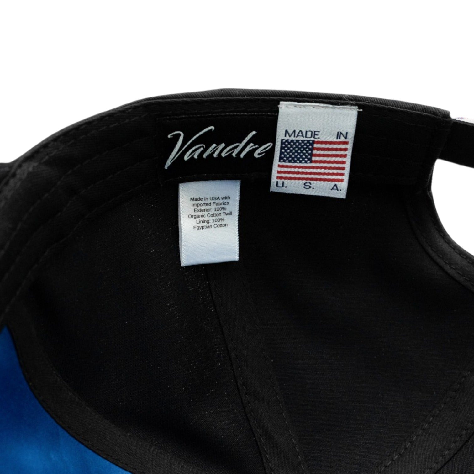 Vandre Made in USA 100% organic cotton baseball hat in black
