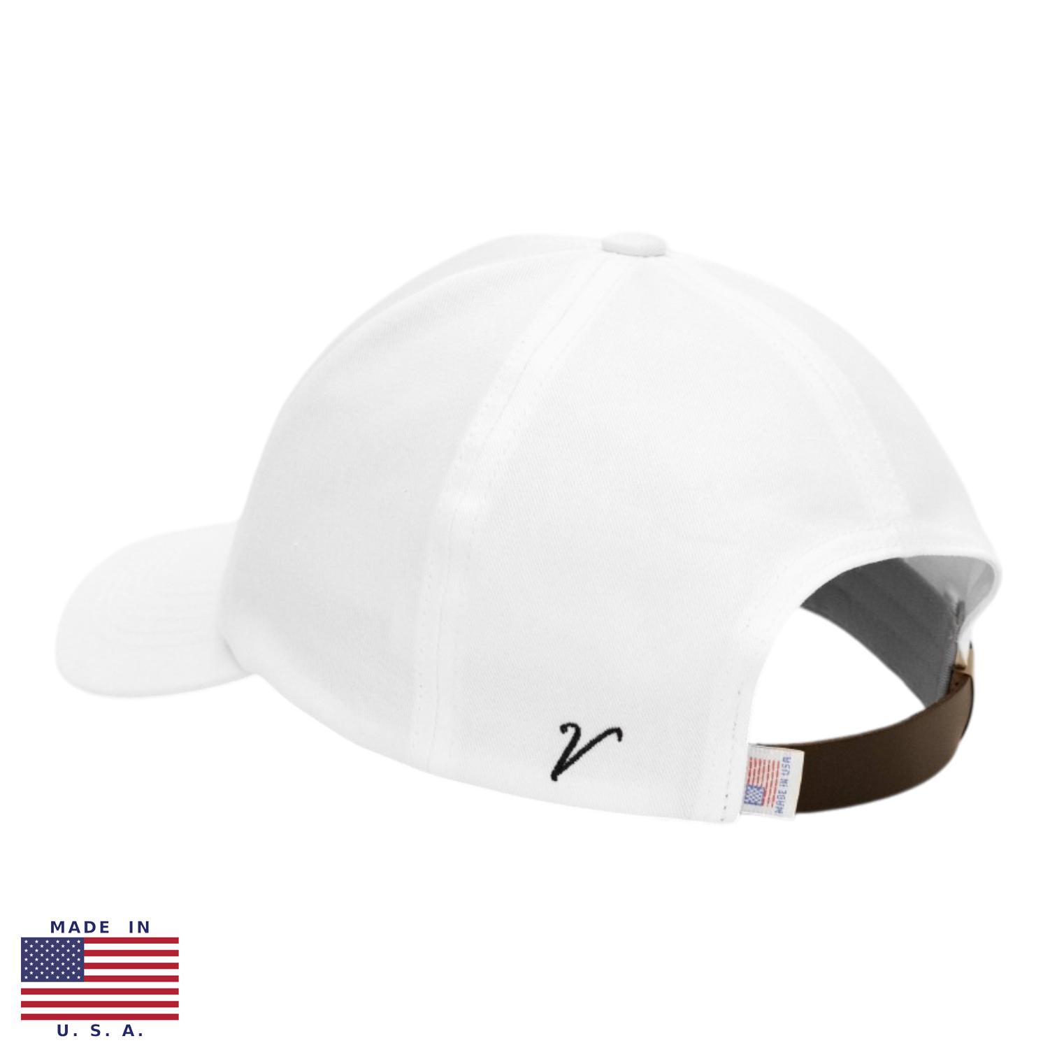 Vandre Made in USA 100% organic cotton baseball hat in white