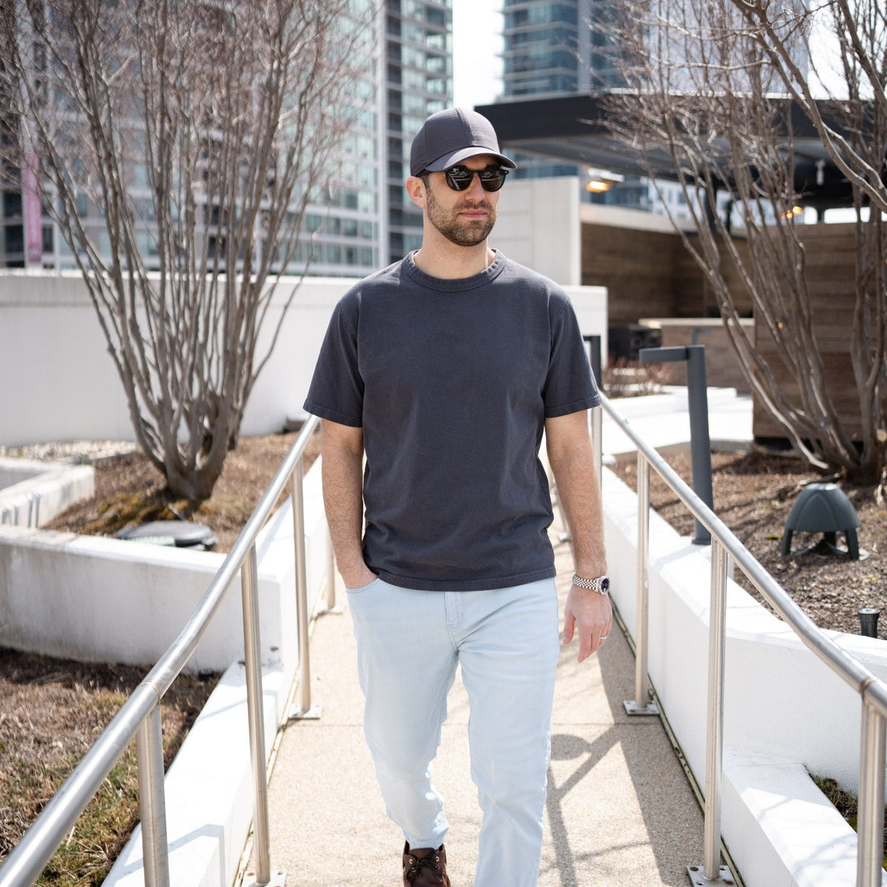100% Ripstop Cotton Premium Baseball Hat Charcoal Gray