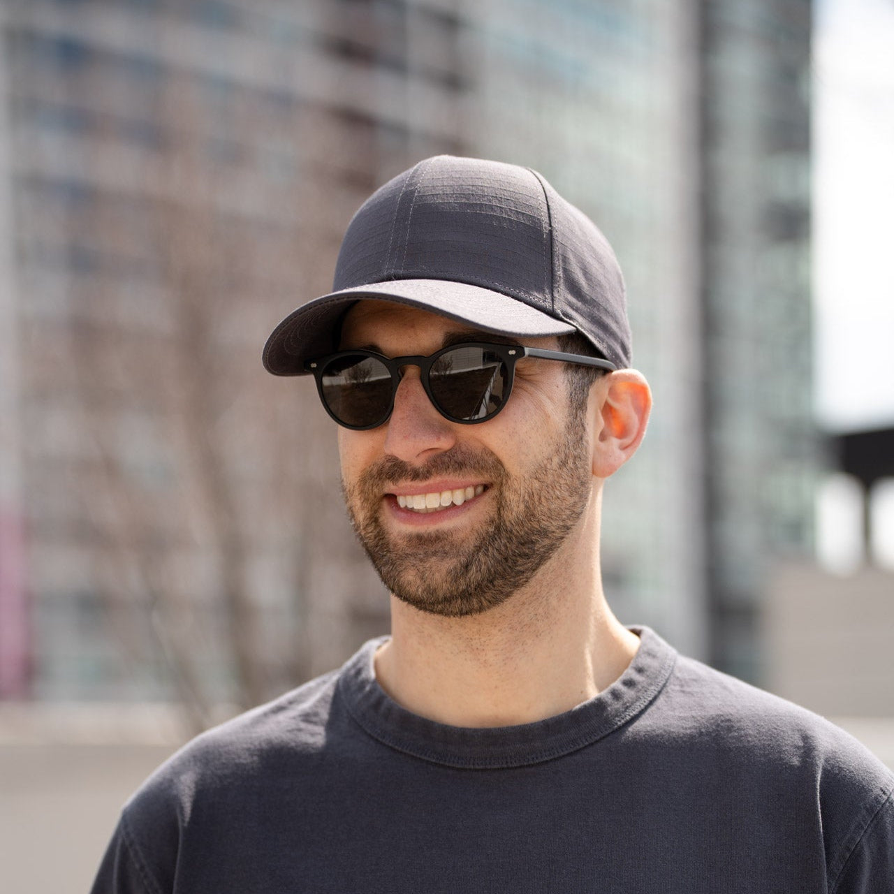 100% Ripstop Cotton Premium Baseball Hat Charcoal Gray