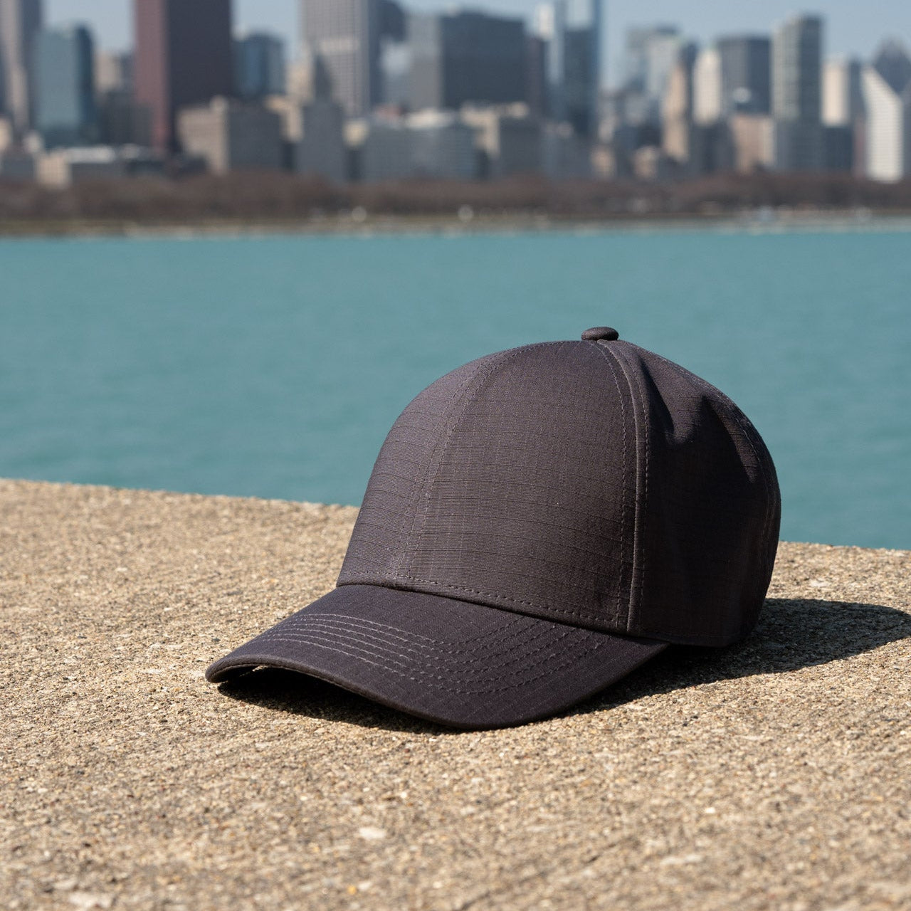 100% Ripstop Cotton Premium Baseball Hat Charcoal Gray