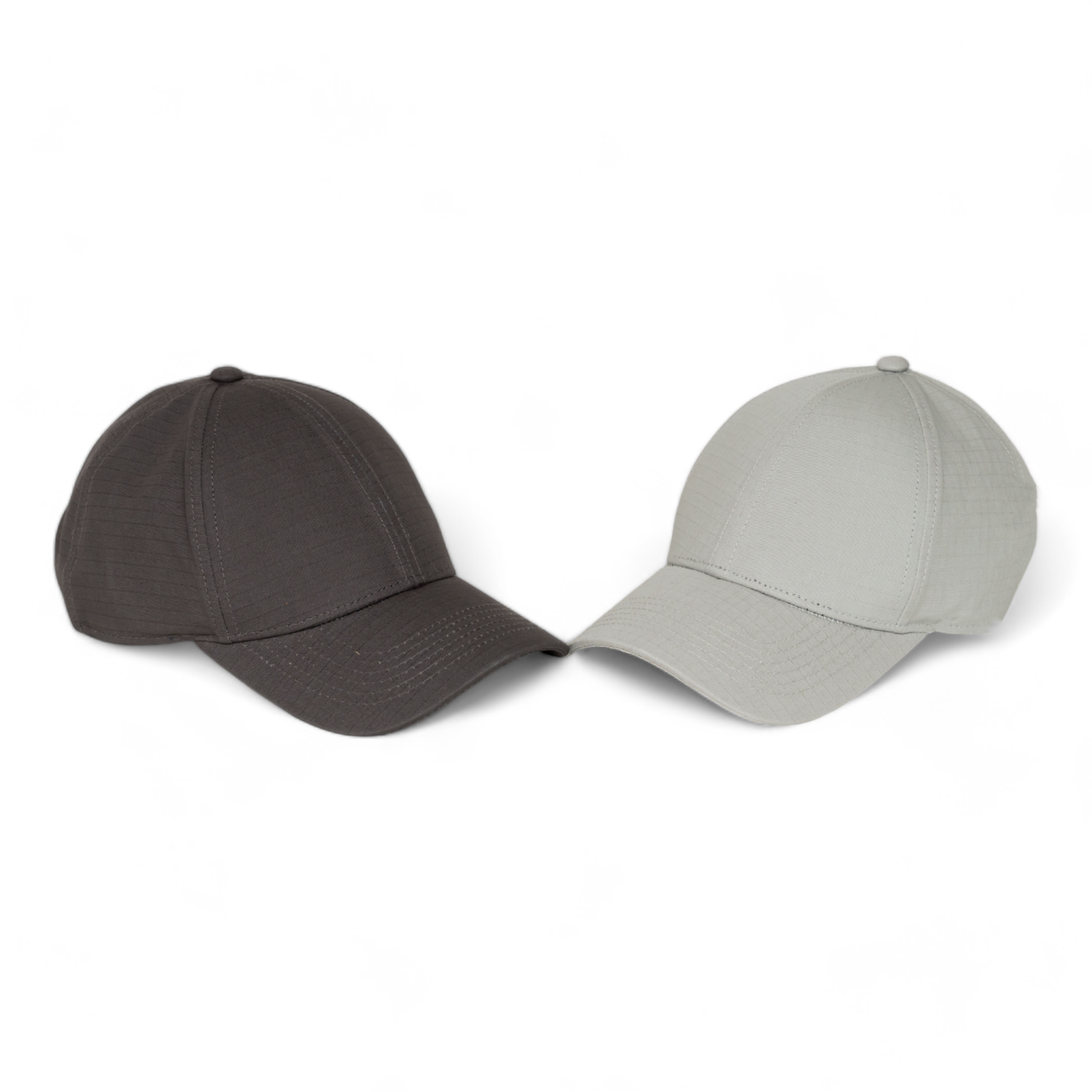 100% Ripstop Cotton Premium Baseball Hat Silver Gray