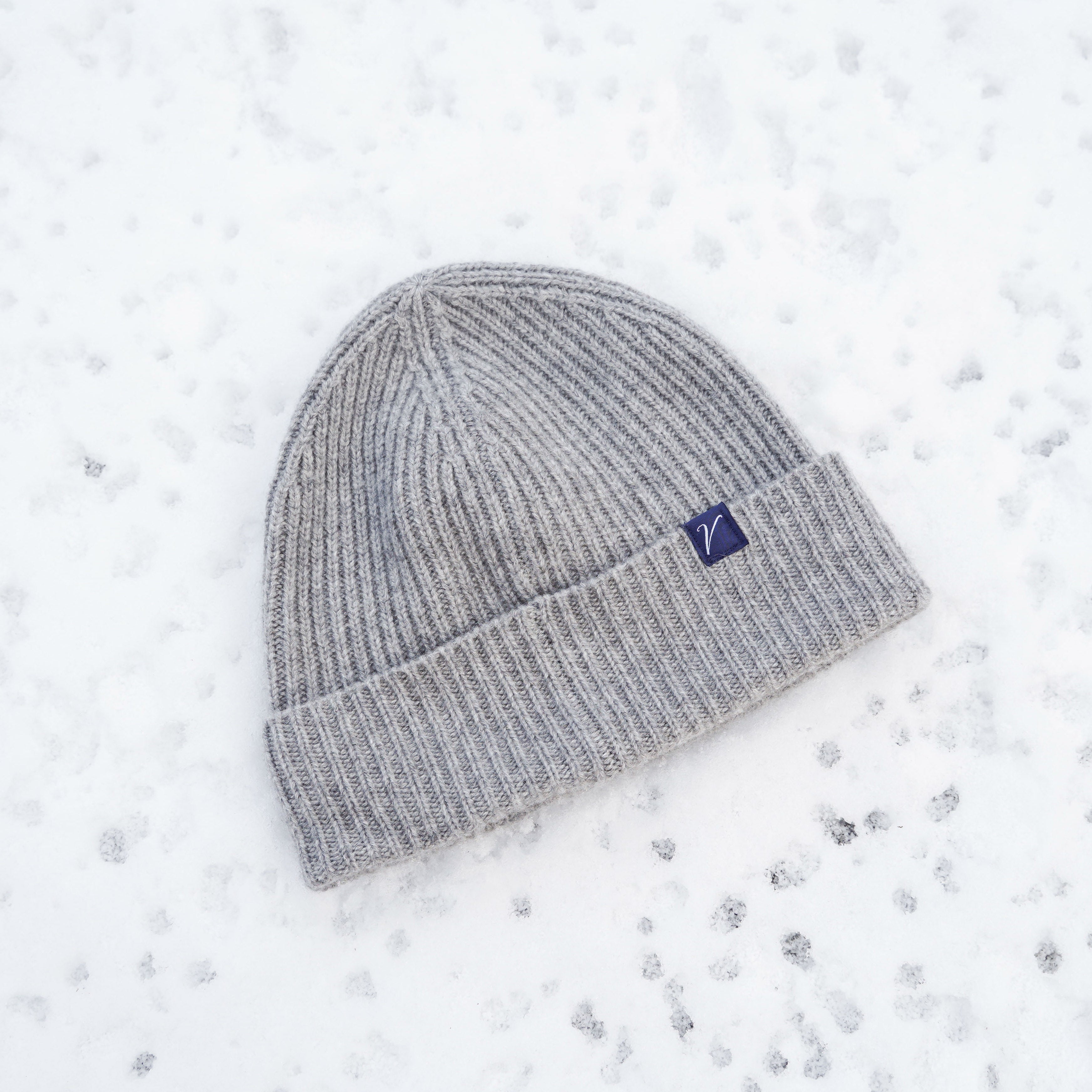 100% Cashmere Beanie Winter Hat Granite Gray