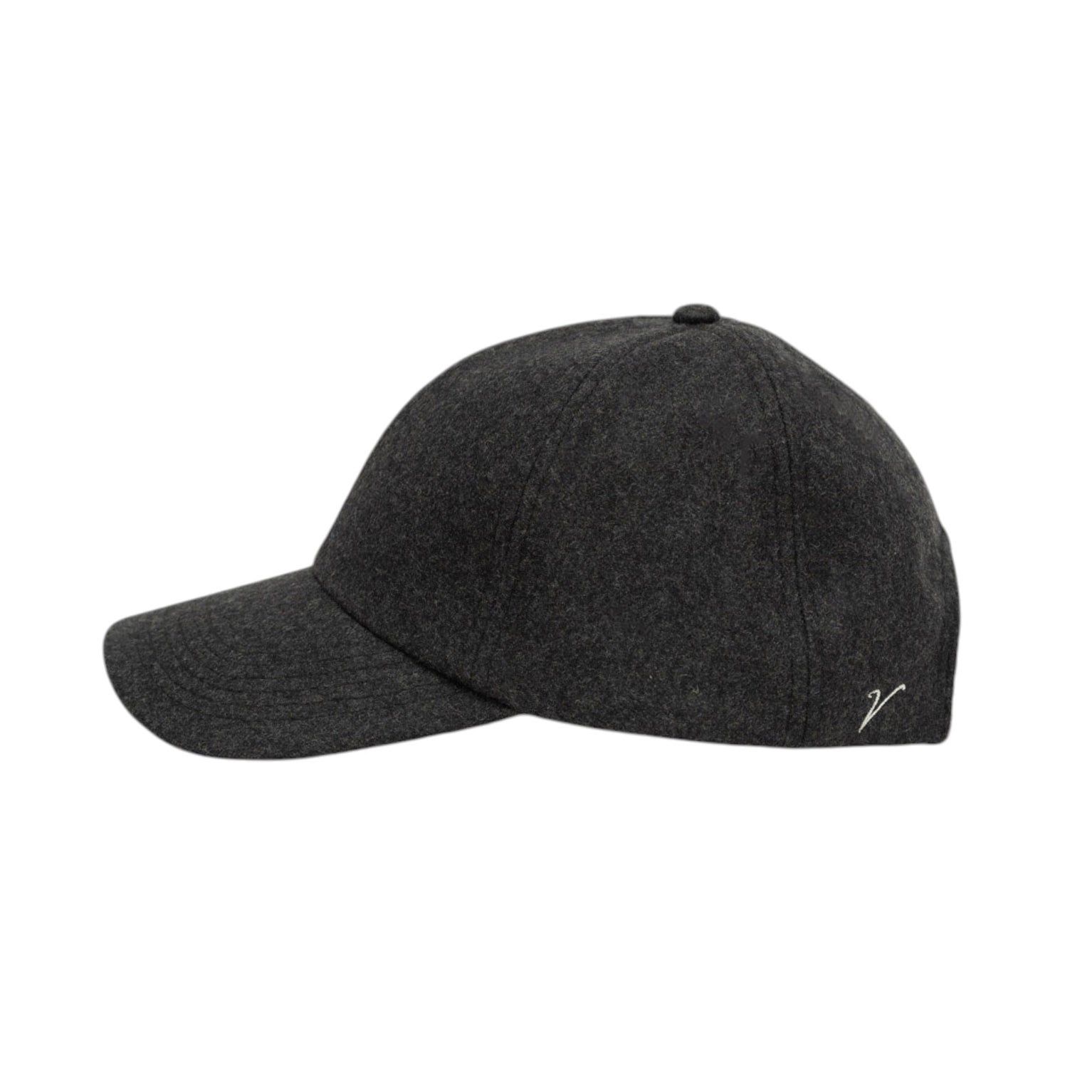 100% Wool Flannel Premium Baseball Hat Charcoal Gray