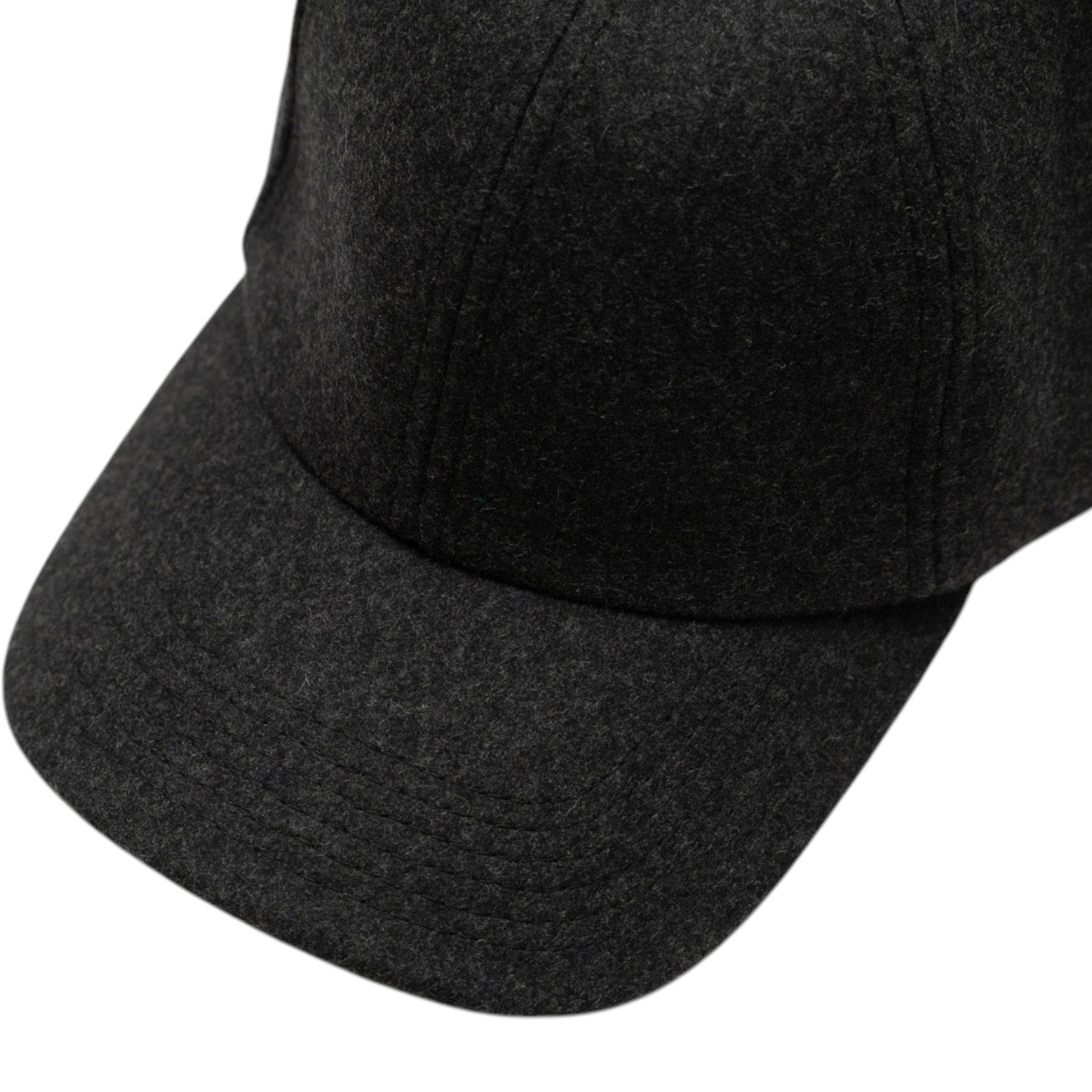 100% Wool Flannel Premium Baseball Hat Charcoal Gray
