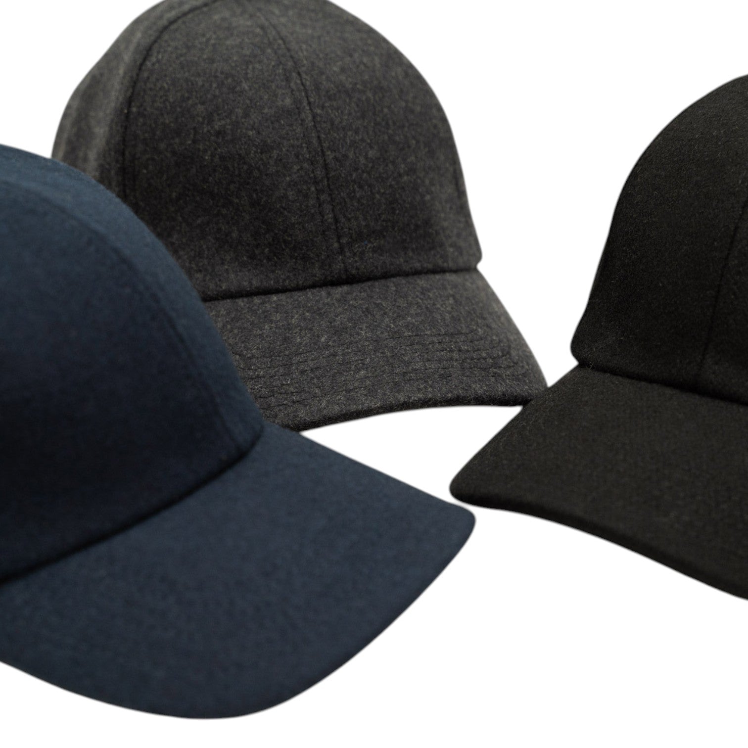 100% Wool Flannel Premium Baseball Hat Charcoal Gray