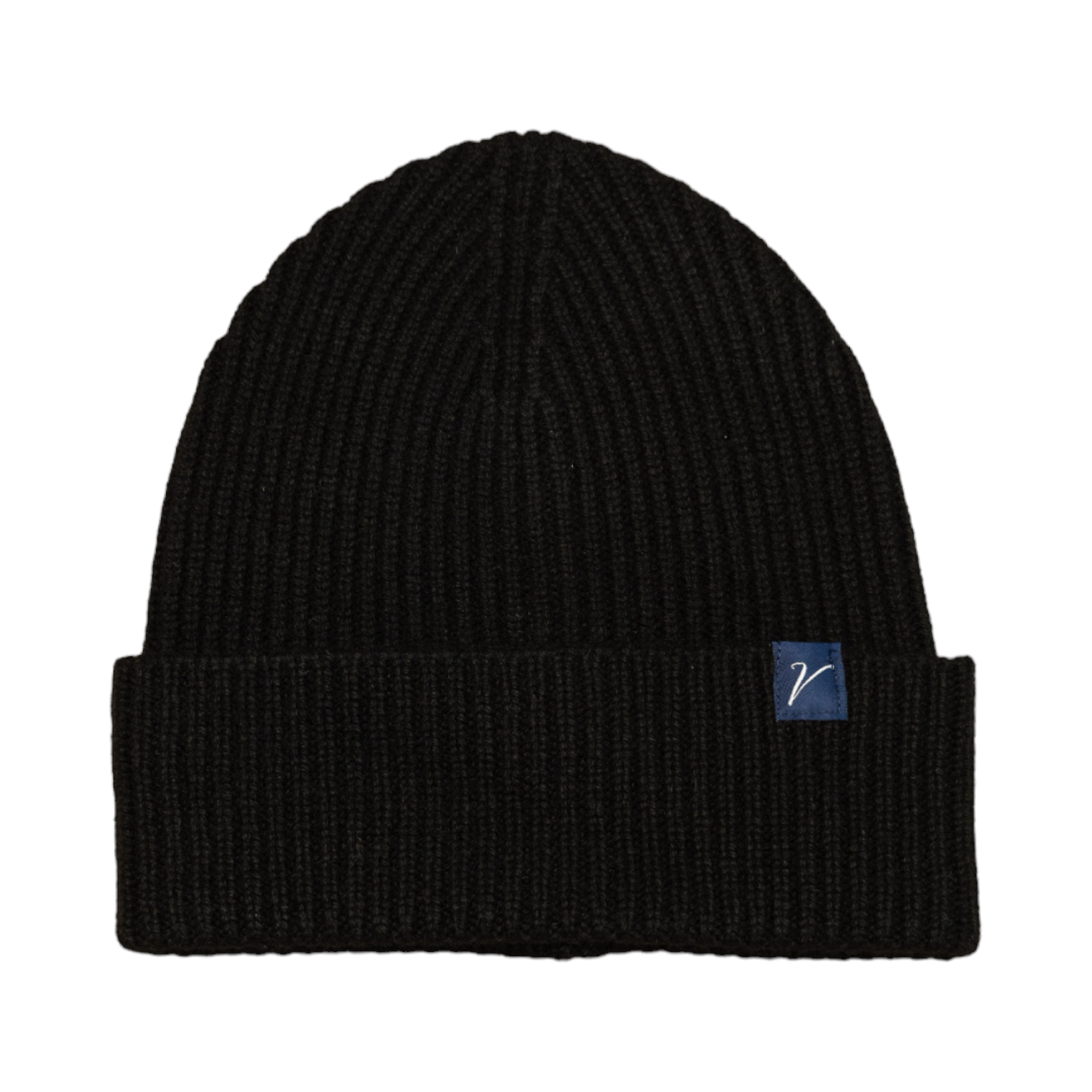 100% Cashmere Beanie Winter Hat Onyx Black