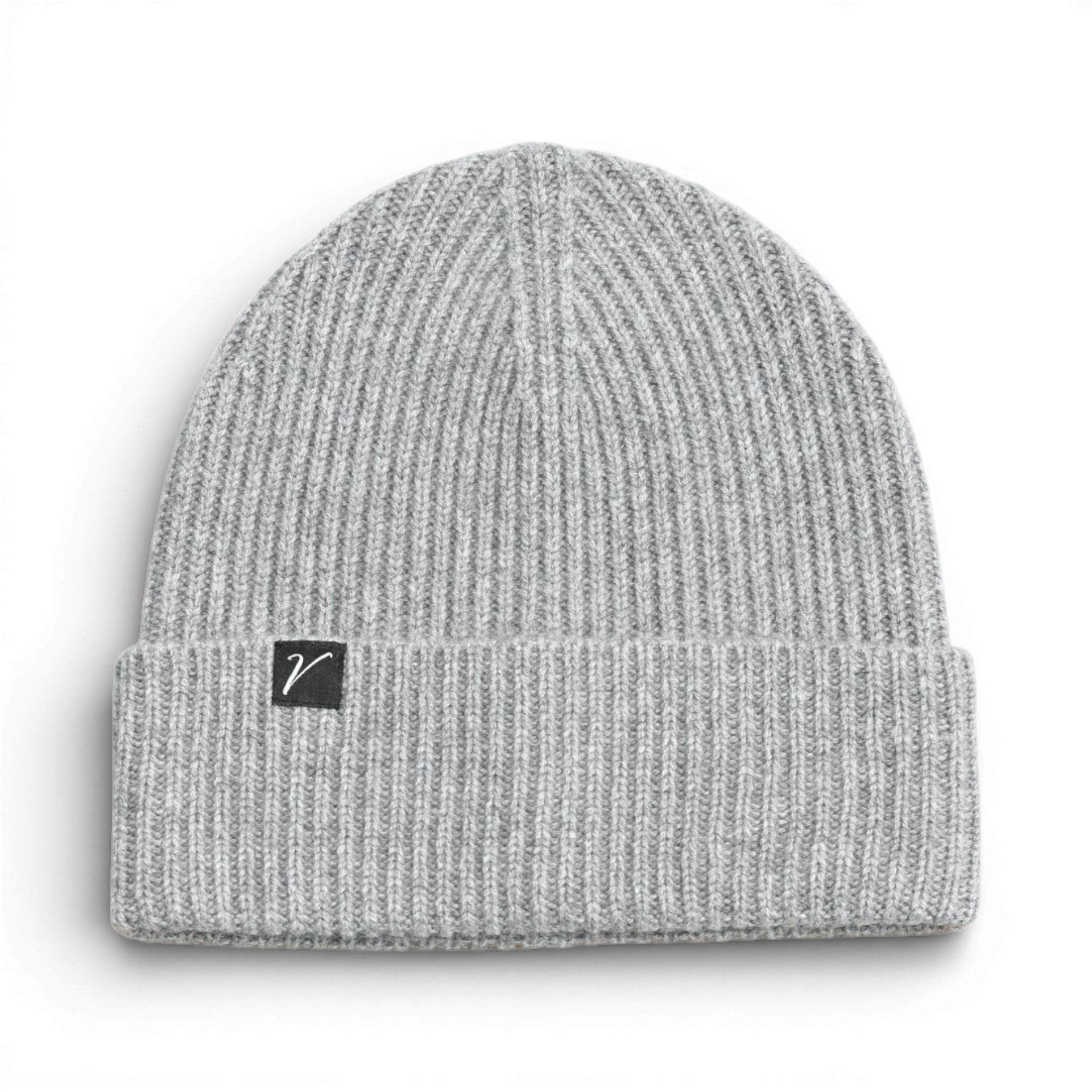 100% Cashmere Beanie Winter Hat Granite Gray