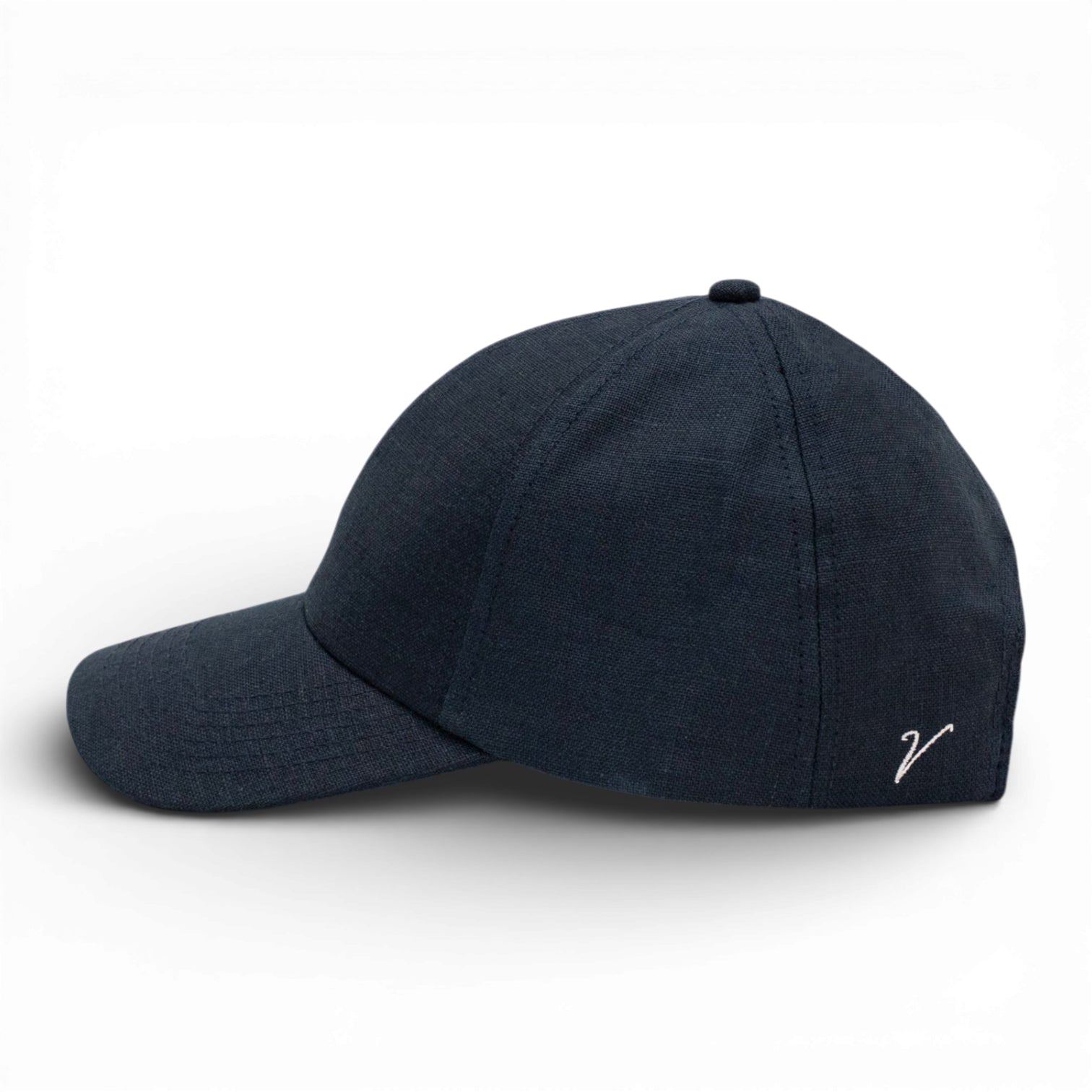 Vandre 100% Irish Linen Baseball Hat Navy Blue Premium Headwear