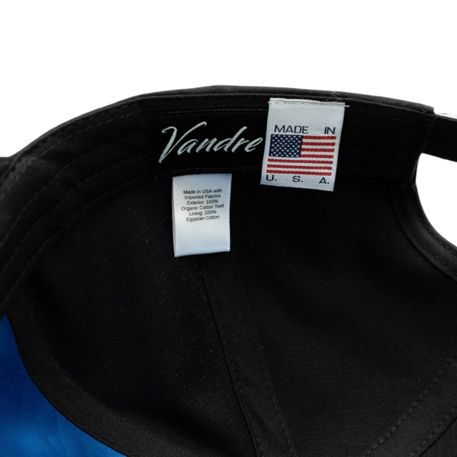 Vandre Made in USA 100% organic cotton baseball hat in black