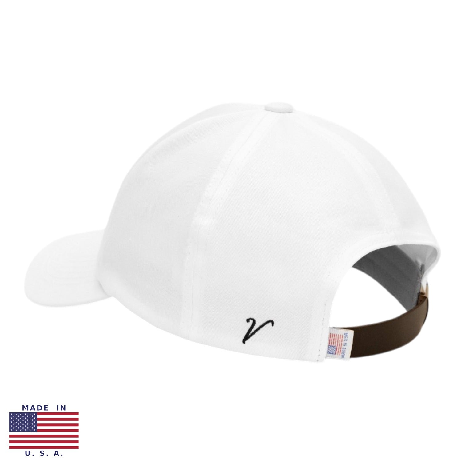 Vandre Made in USA 100% organic cotton baseball hat in white