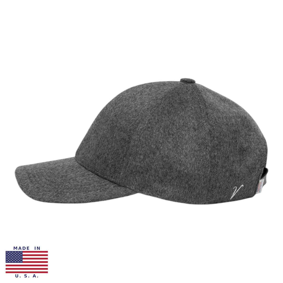 Vandre Made in USA 100% wool baseball hat in gray
