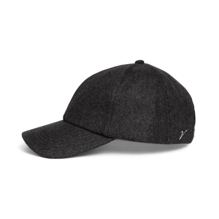 100% Wool Flannel Premium Baseball Hat Charcoal Gray