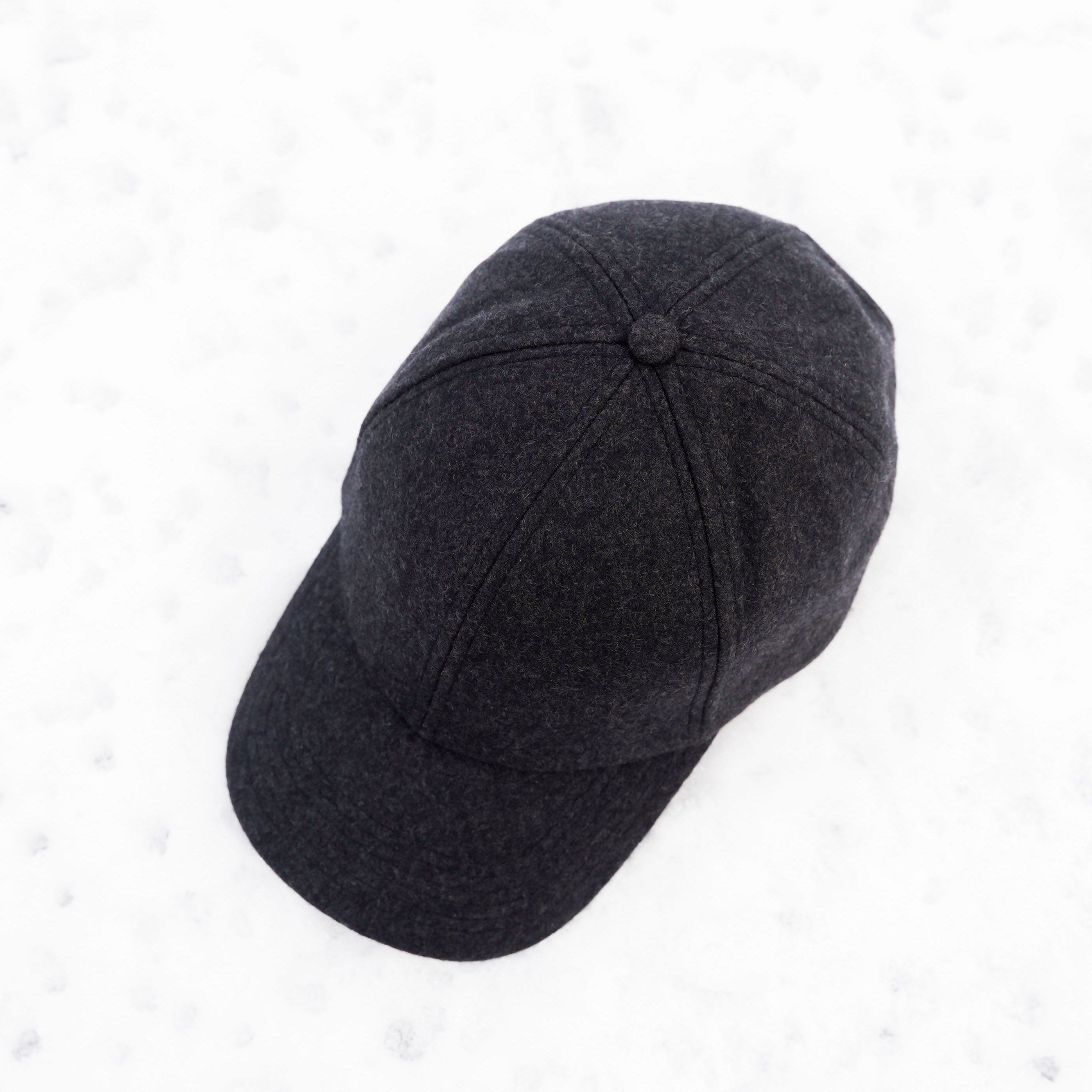 100% Wool Flannel Premium Baseball Hat Charcoal Gray