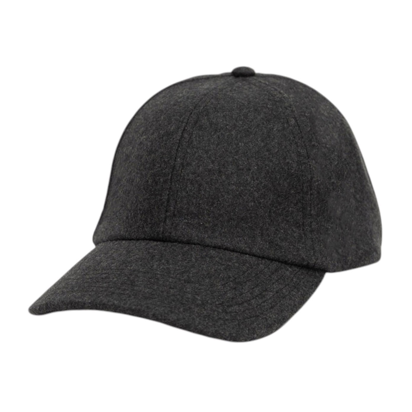 100% Wool Flannel Premium Baseball Hat Charcoal Gray
