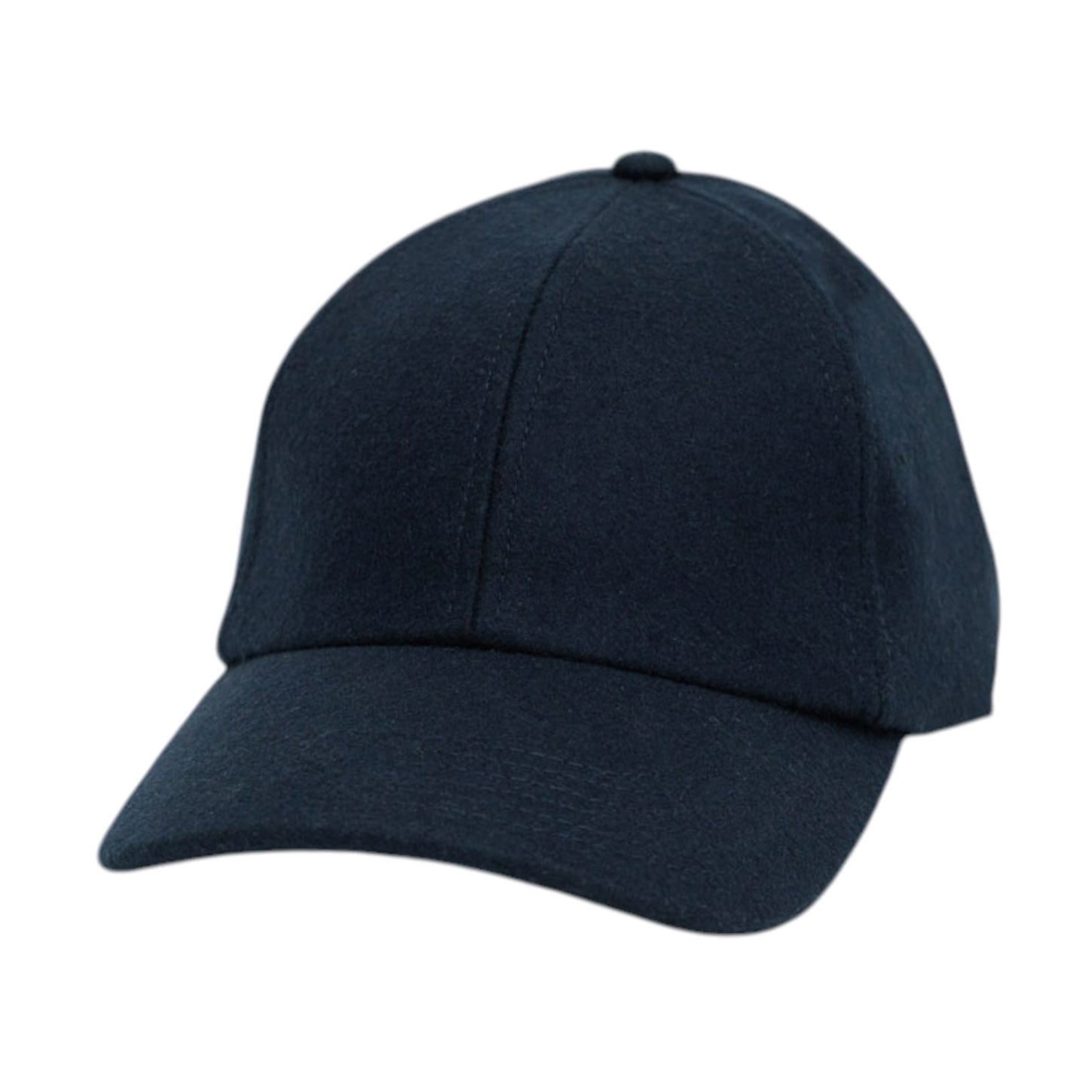 100% Wool Flannel Premium Baseball Hat Navy Blue