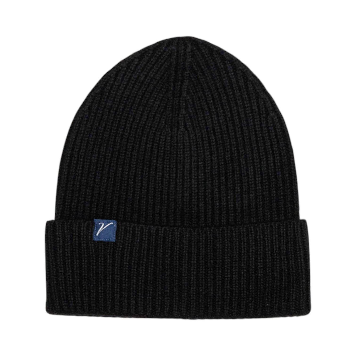 100% Cashmere Beanie Winter Hat Onyx Black