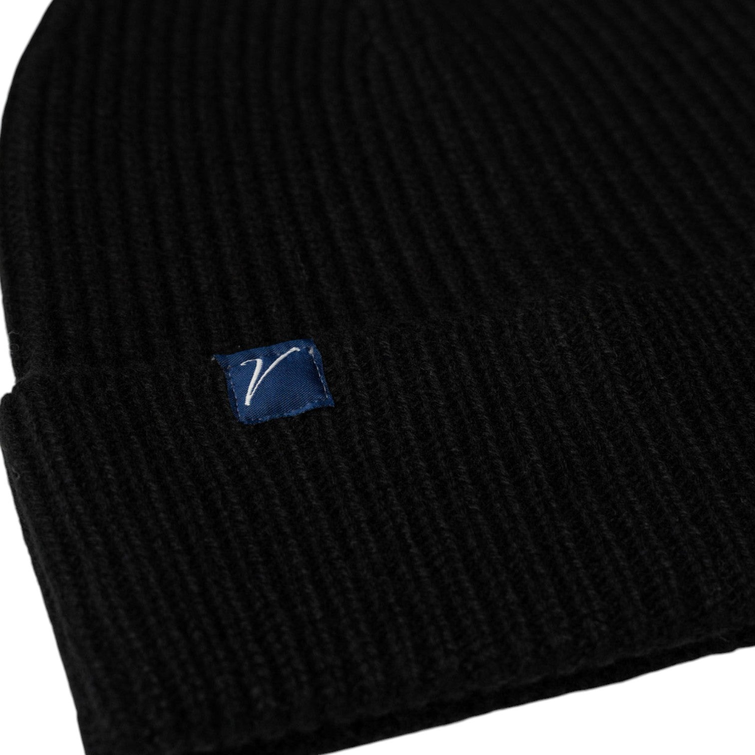 100% Cashmere Beanie Winter Hat Onyx Black