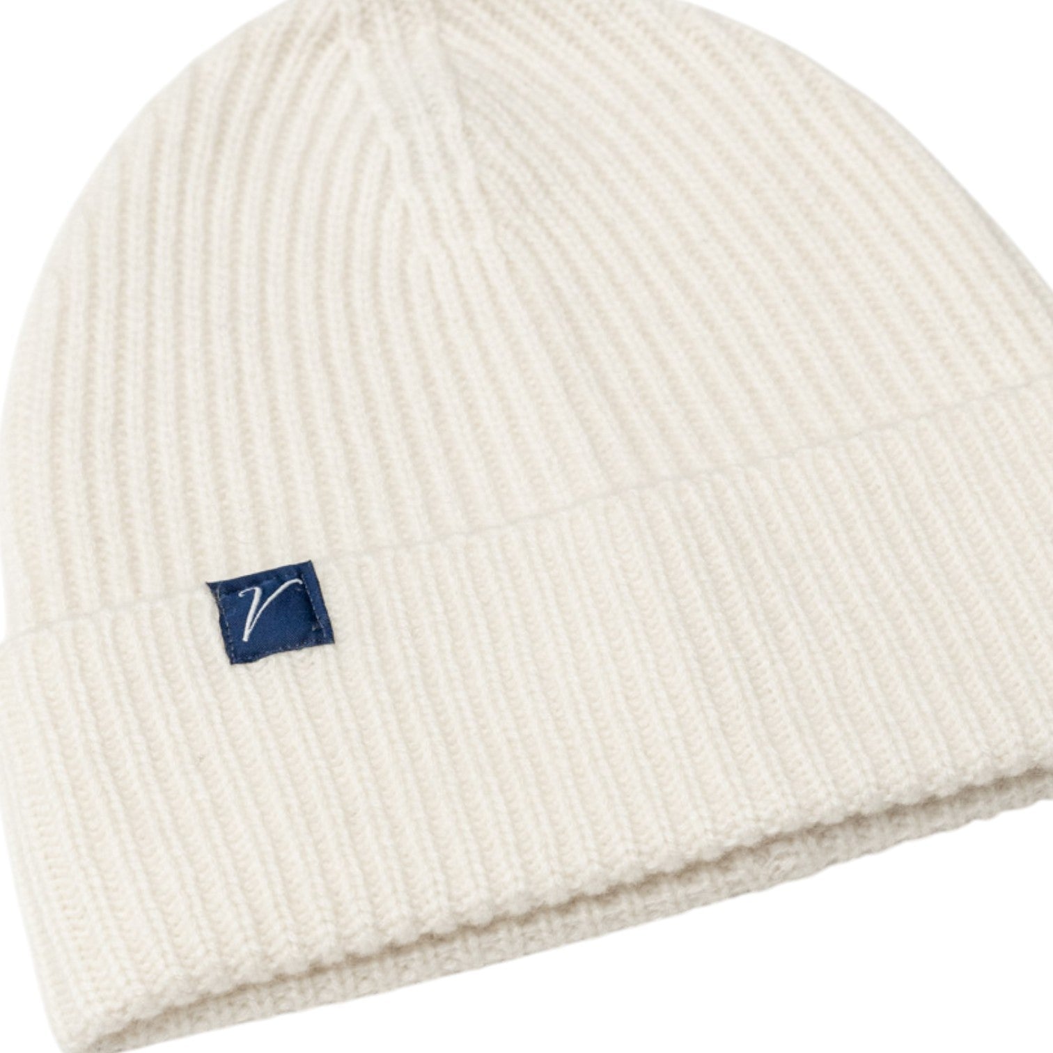 100% Cashmere Beanie Winter Hat White