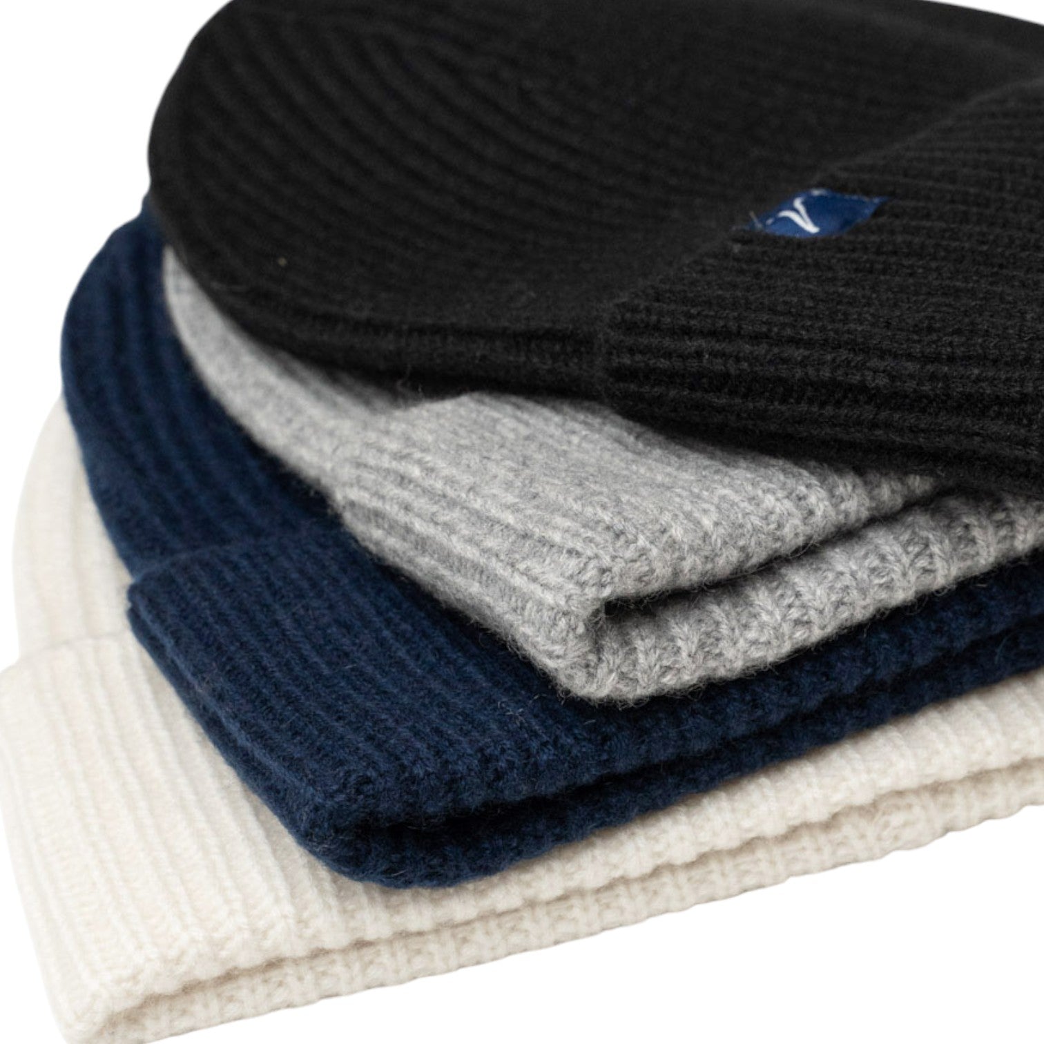 100% Cashmere Beanie Winter Hat Onyx Black