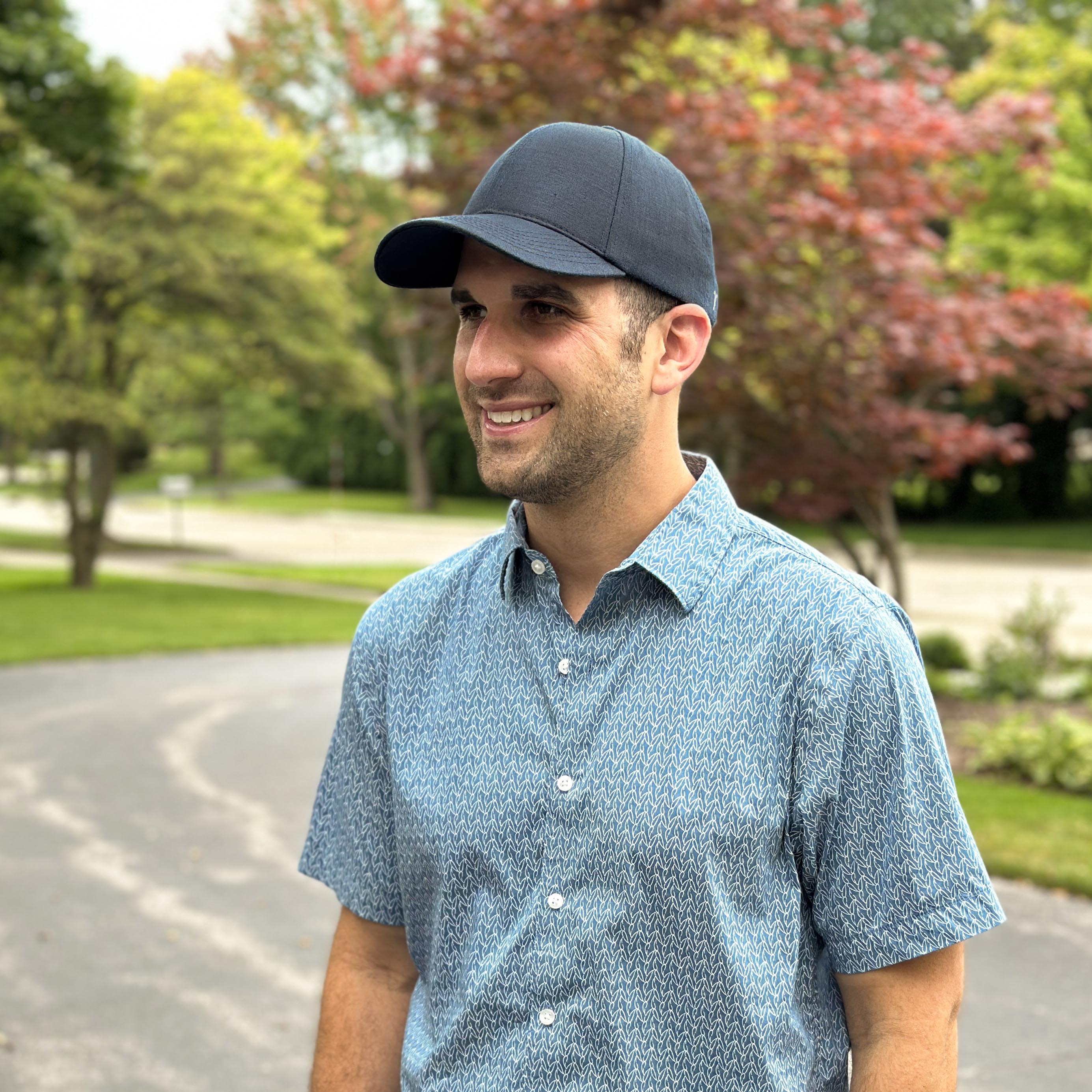 100% Irish Linen Premium Baseball Hat Navy Blue